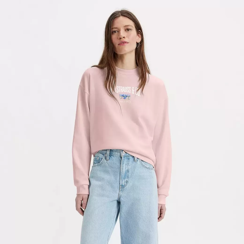 Levi's Salinas Crewneck Sweatshirt Med Tryck Sale