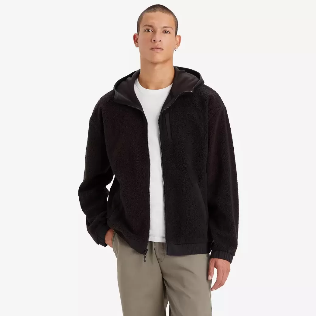 Levi's Sherpa-Sweatshirt Med Huva Och Dragkedja Cheap