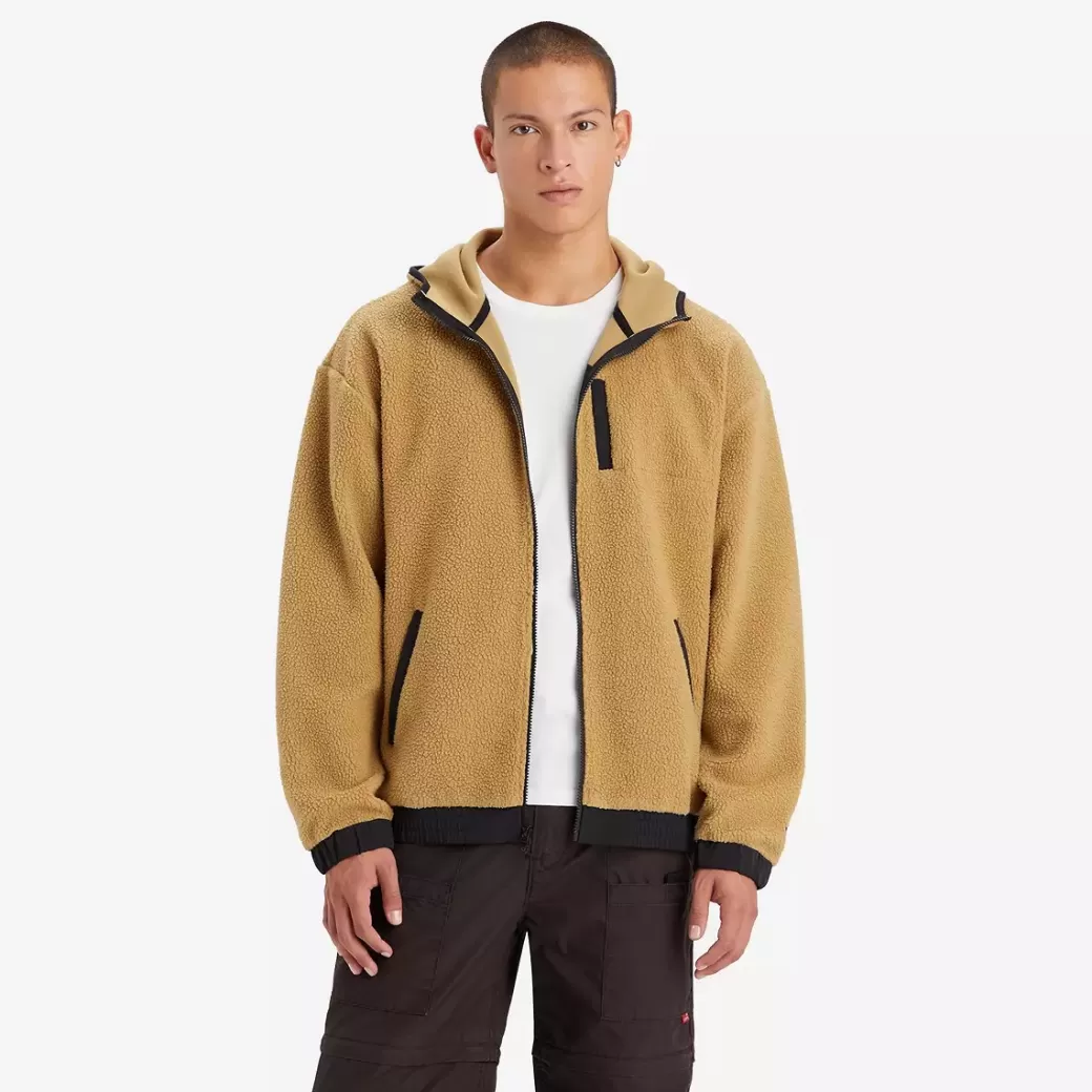 Levi's Sherpa-Sweatshirt Med Huva Och Dragkedja Sale