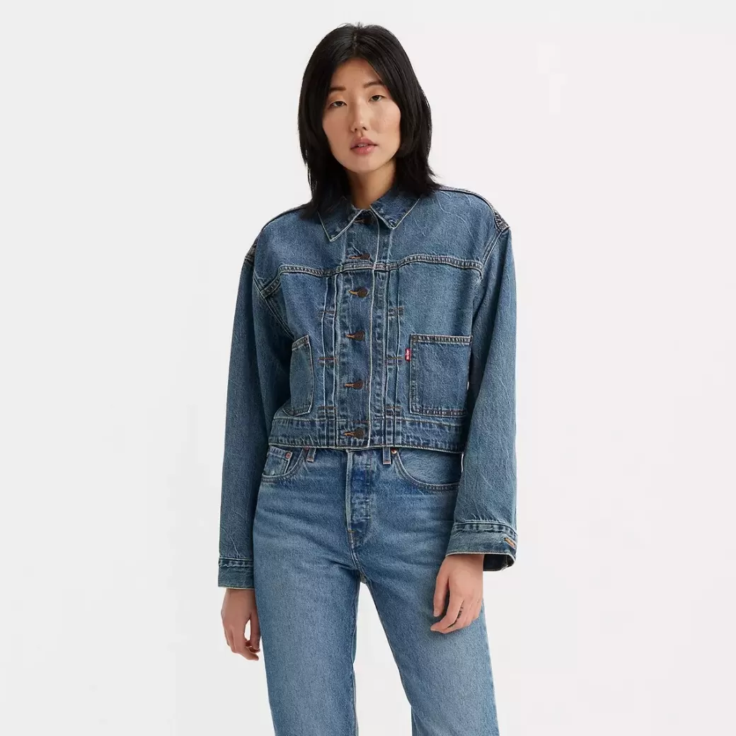 Levi's Skraddarsydd Truckerjacka I 90-Talsstil Outlet