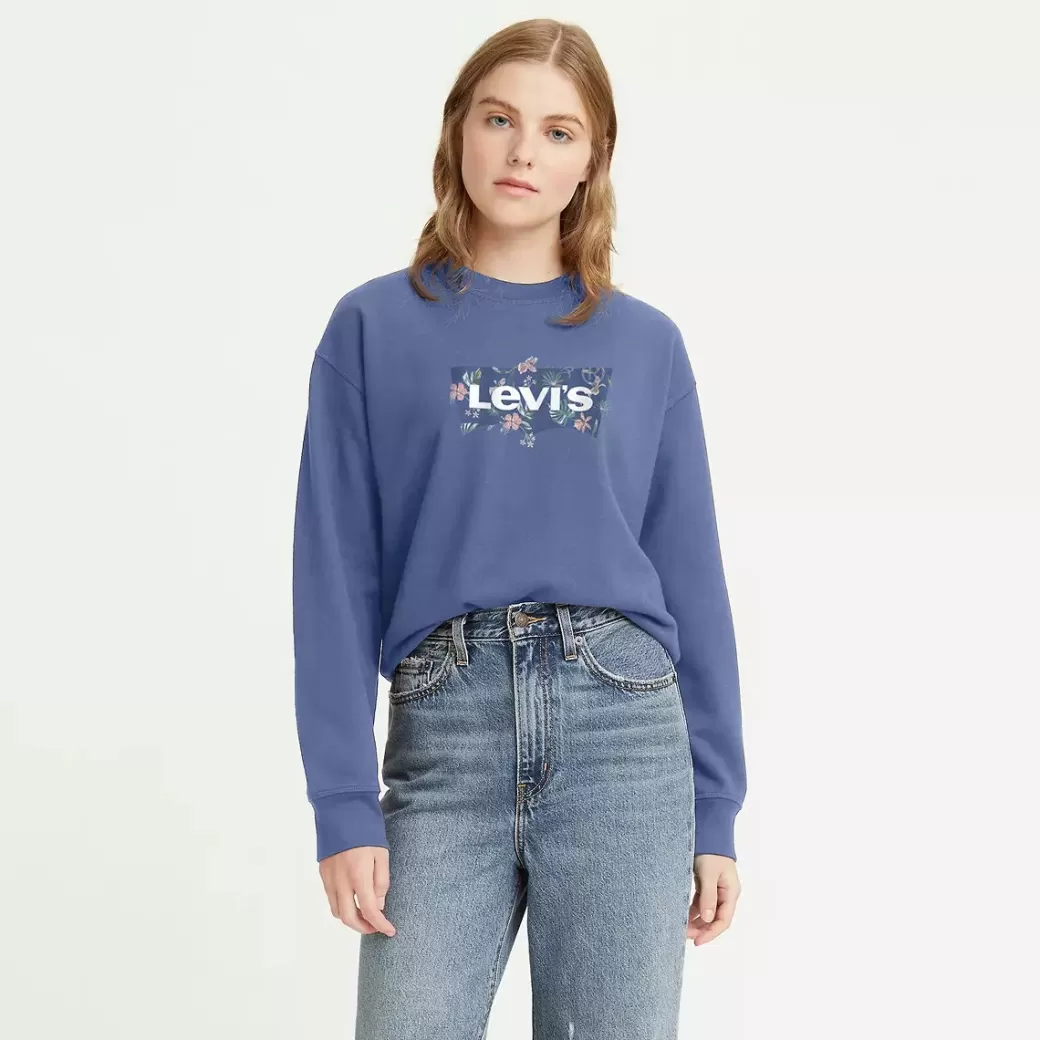 Levi's Standard-Sweatshirt Med Rund Hals Och Tryck Sale