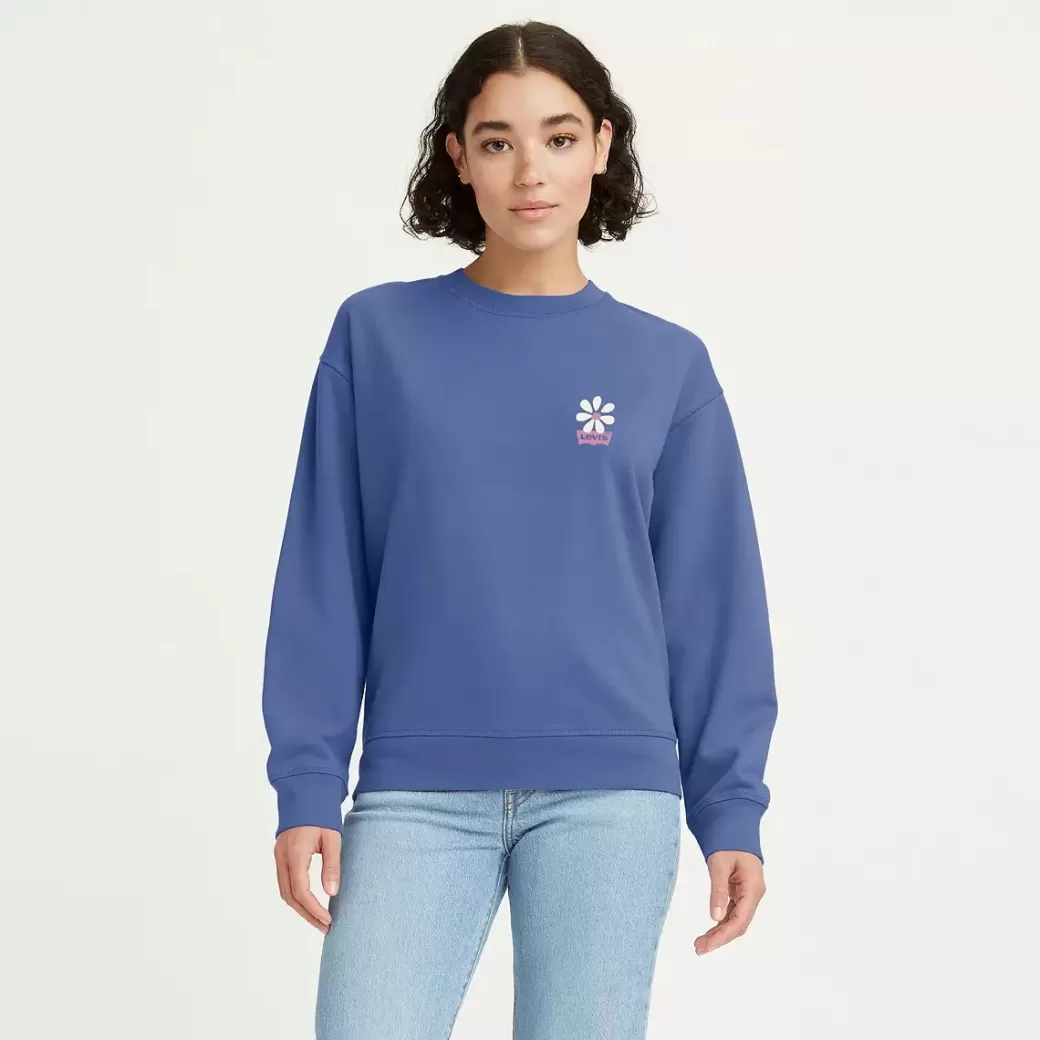 Levi's Standard-Sweatshirt Med Rund Hals Och Tryck Fashion