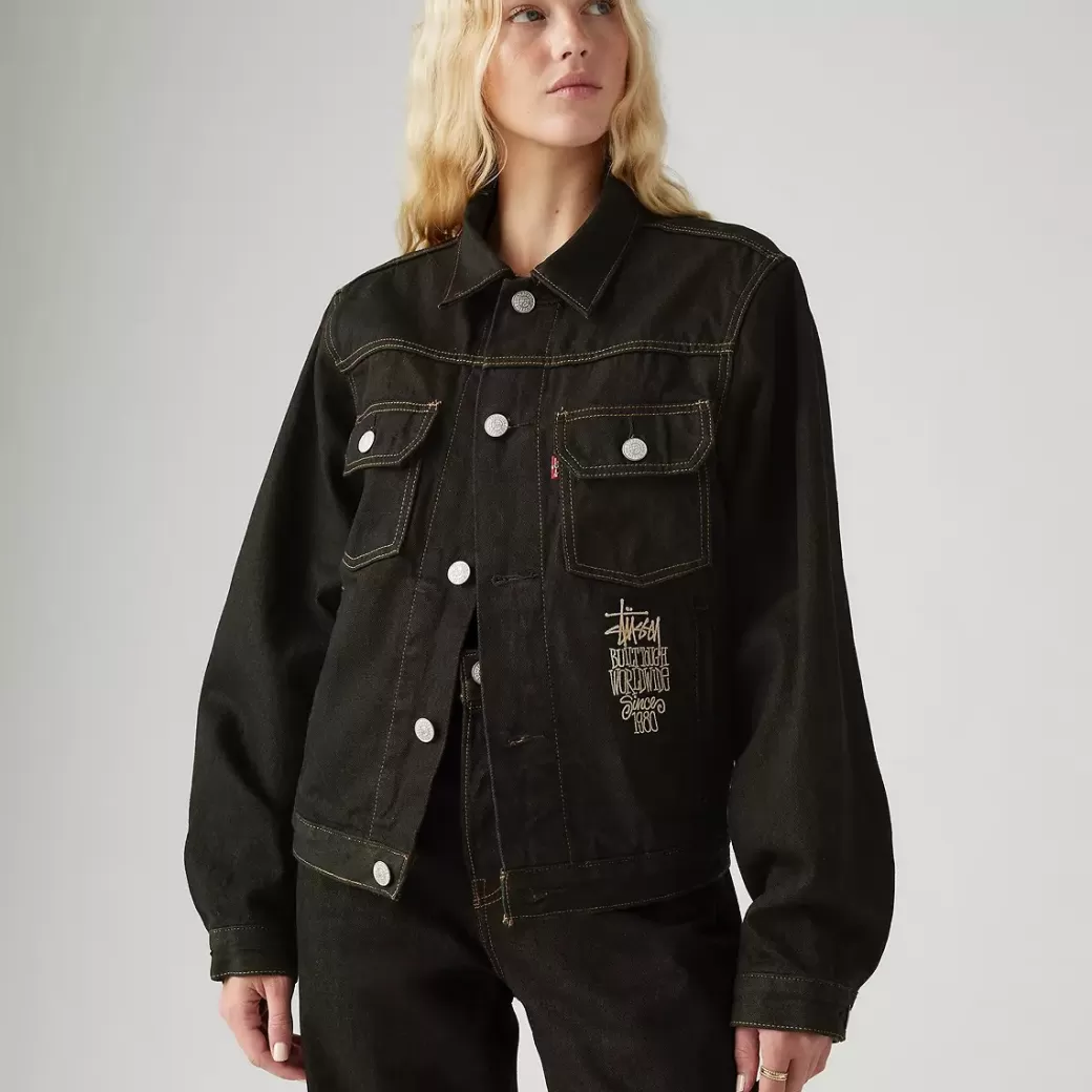 Levi's Stussy & ® Truckerjacka Med Stilren Tvatt New