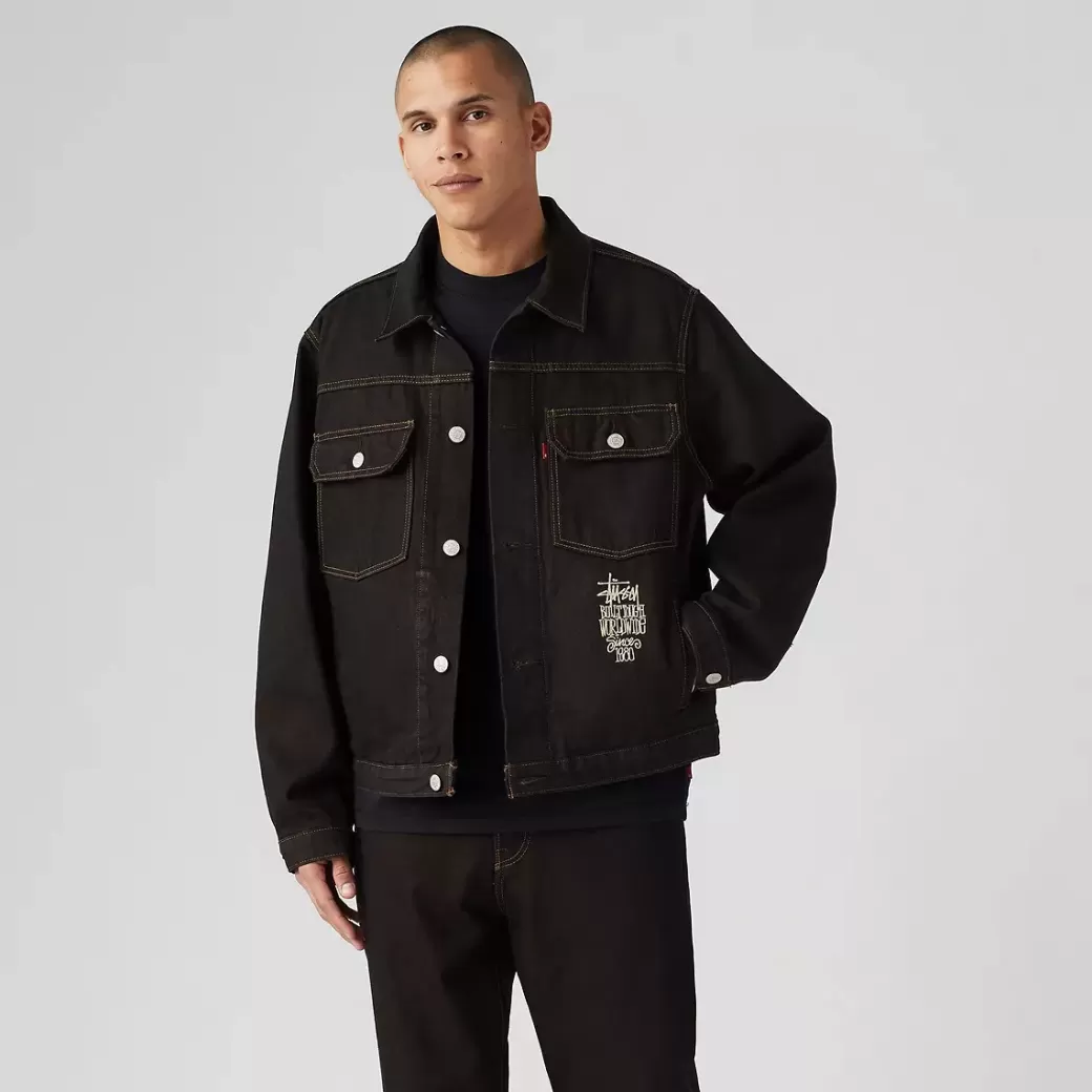 Levi's Stussy & ® Truckerjacka Med Stilren Tvatt New