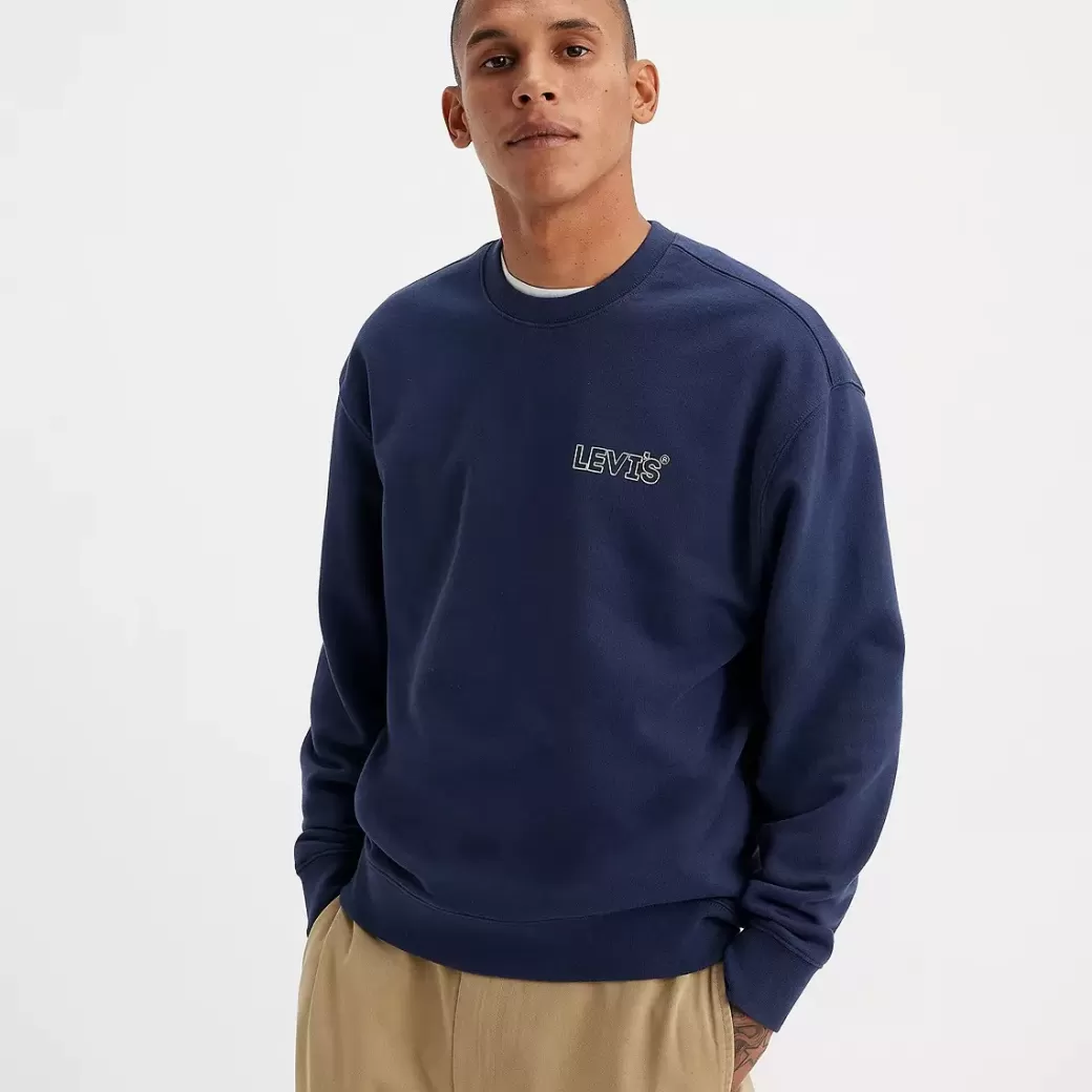 Levi's Sweatshirt I Relaxed-Fit Med Rund Hals Och Tryck Flash Sale