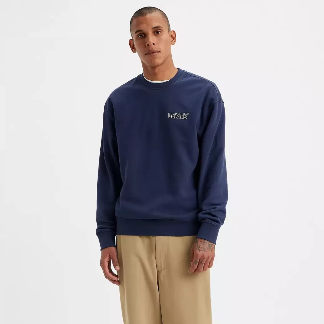 Levi's Sweatshirt I Relaxed-Fit Med Rund Hals Och Tryck Flash Sale