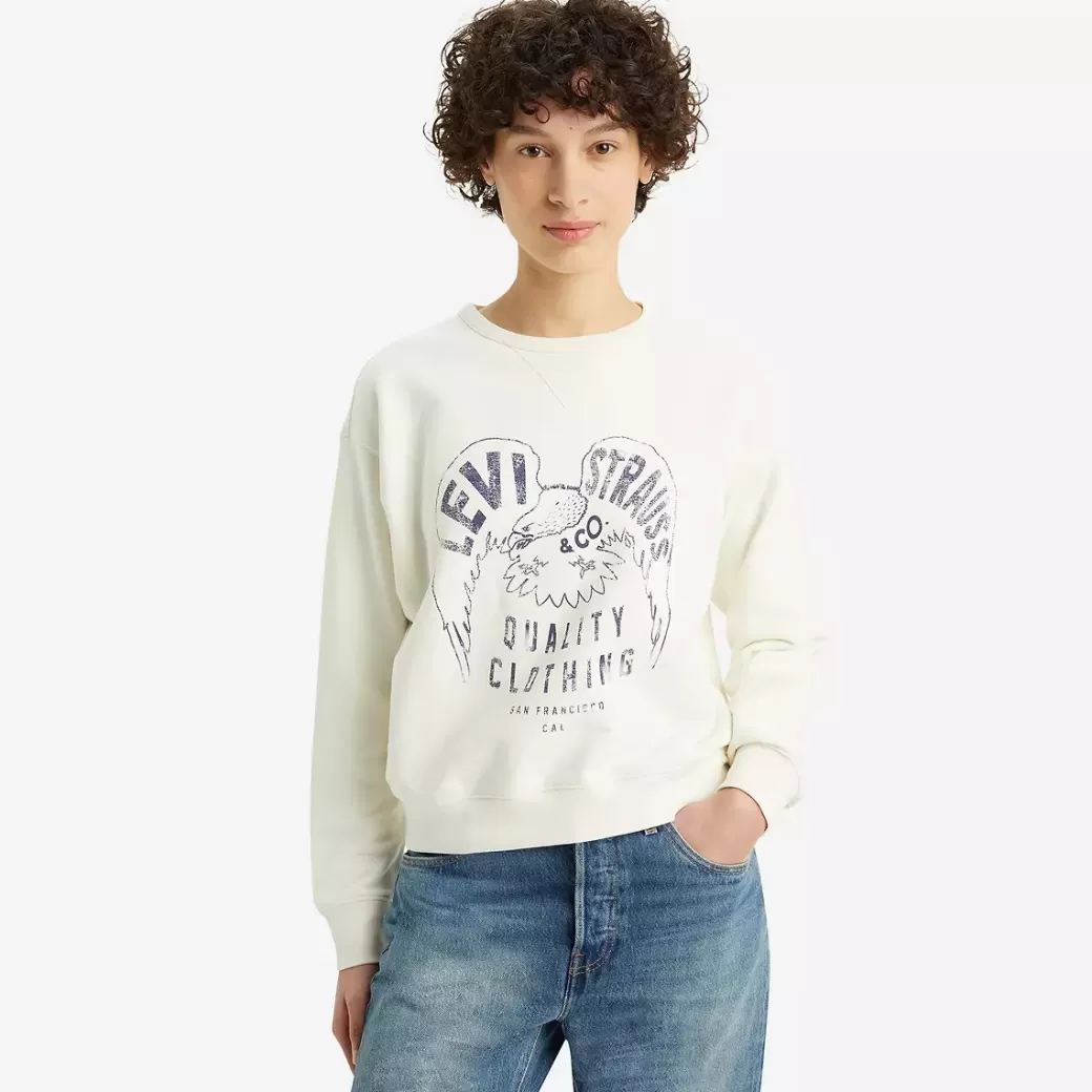 Levi's Sweatshirt Med Rund Hals Och Bildtryck Outlet