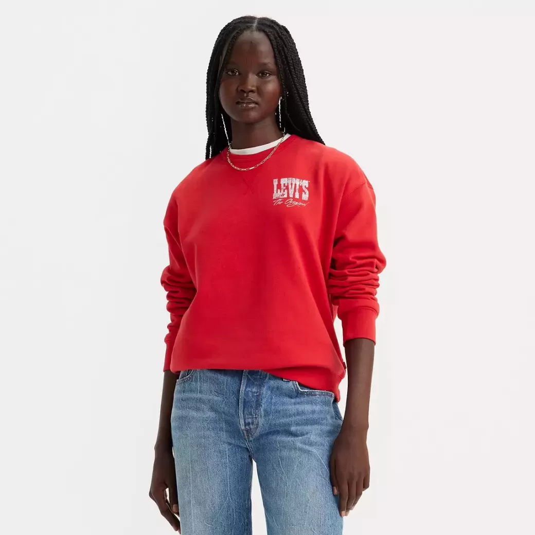 Levi's Sweatshirt Med Rund Hals Och Bildtryck Store