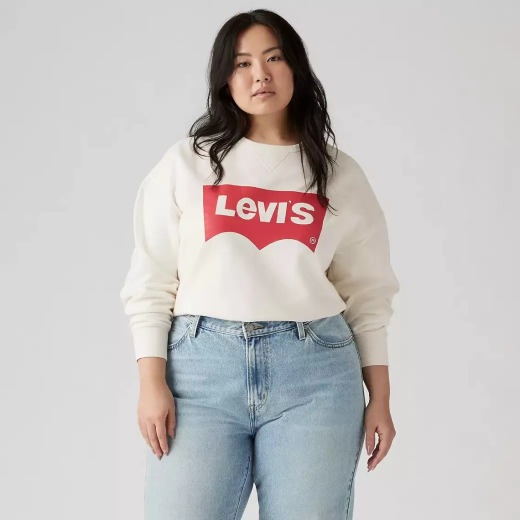 Levi's Sweatshirt Med Rund Hals Och Bildtryck (Plusstorlek) Flash Sale