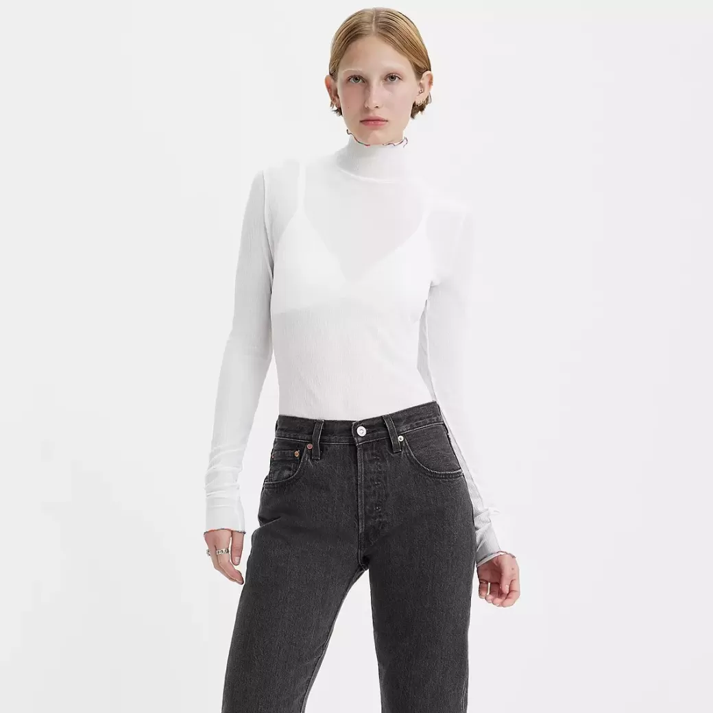 Levi's Tajt Langarmad T-Shirt Med Salladskant Clearance