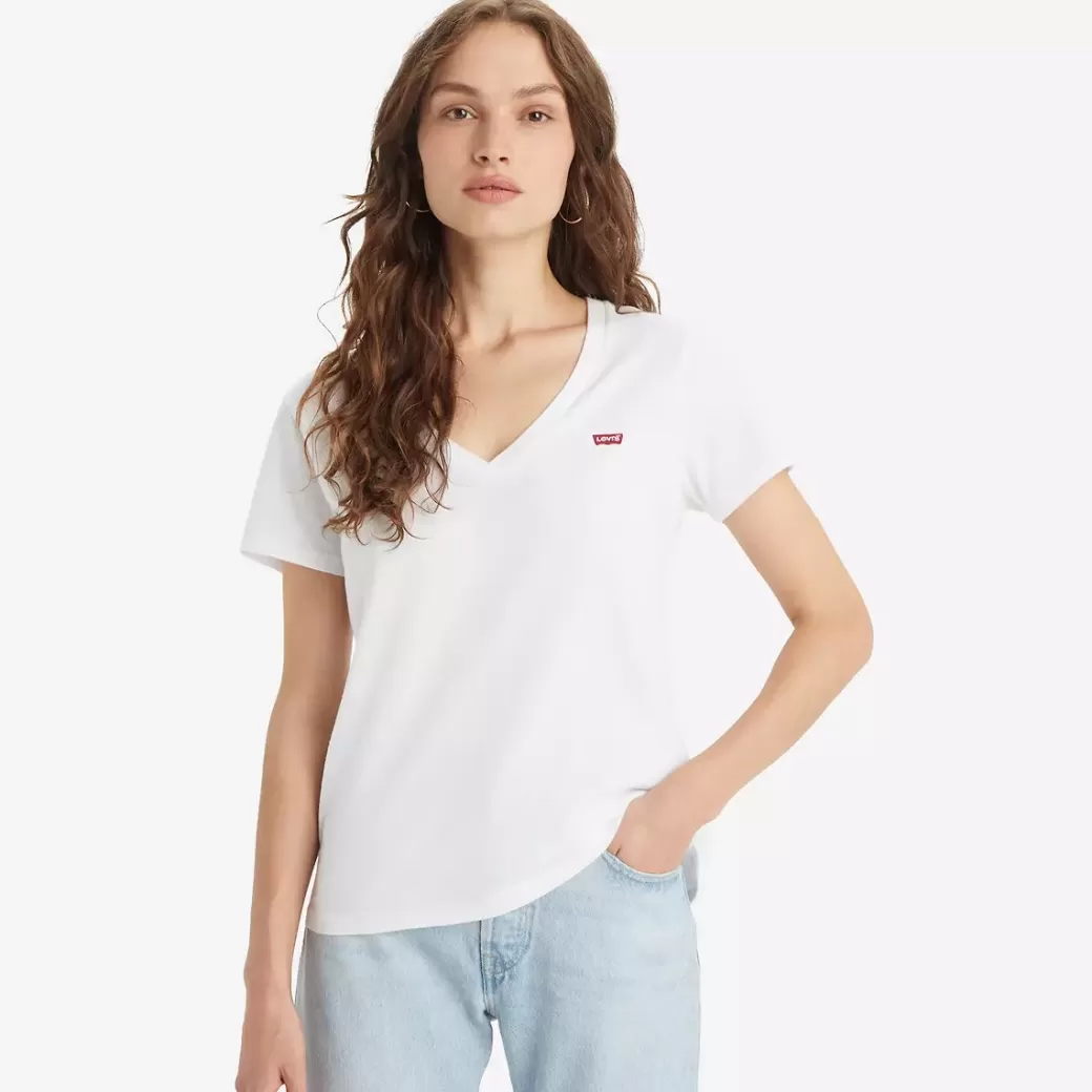 Levi's The Perfect Tee Med V-Ringning Hot