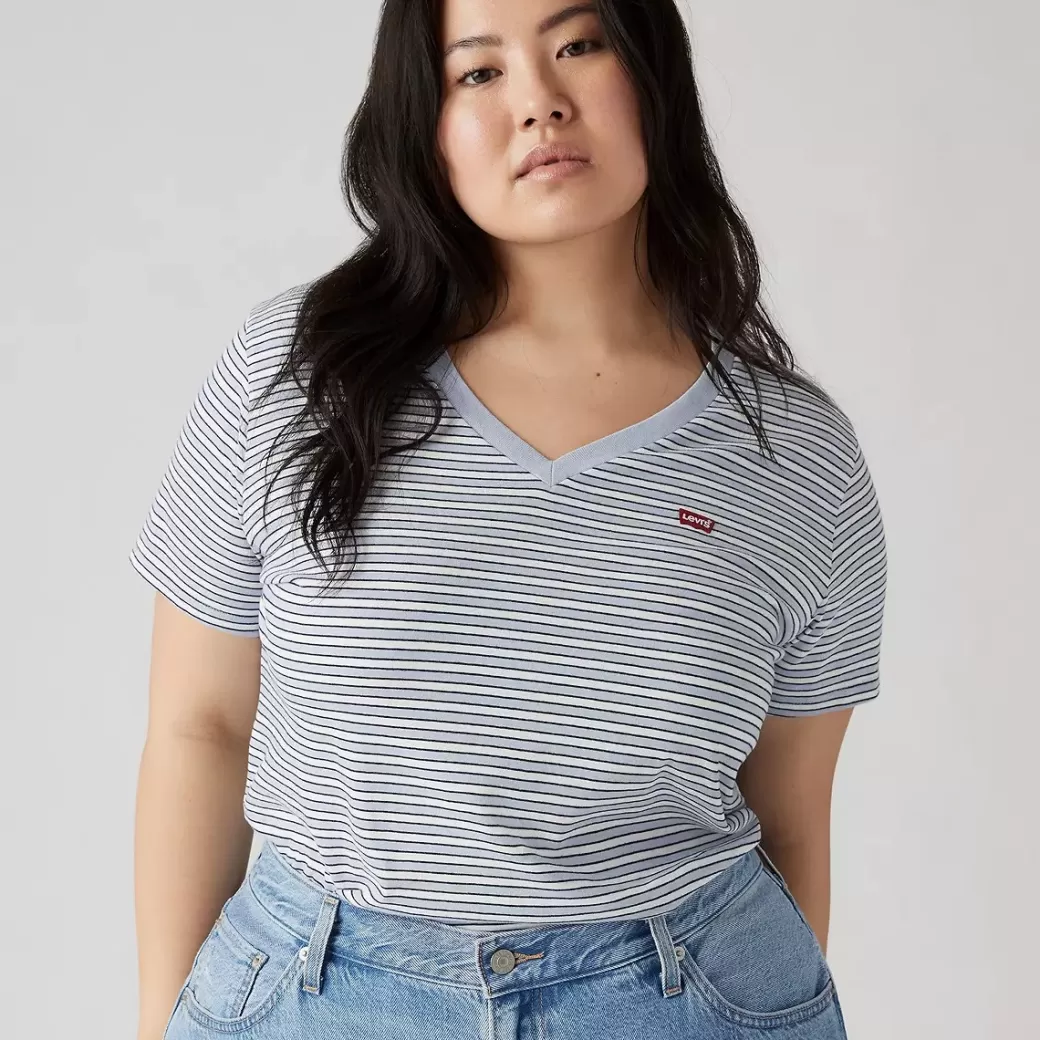 Levi's The Perfect V-Neck-T-Shirt (Plusstorlek) Hot