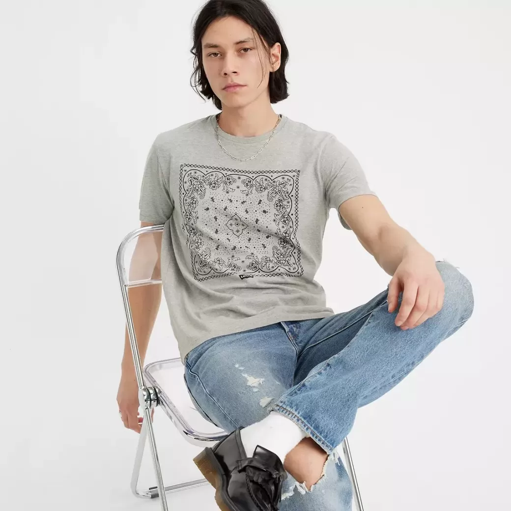 Levi's T-Shirt Med Crewneck Och Tryck Best Sale