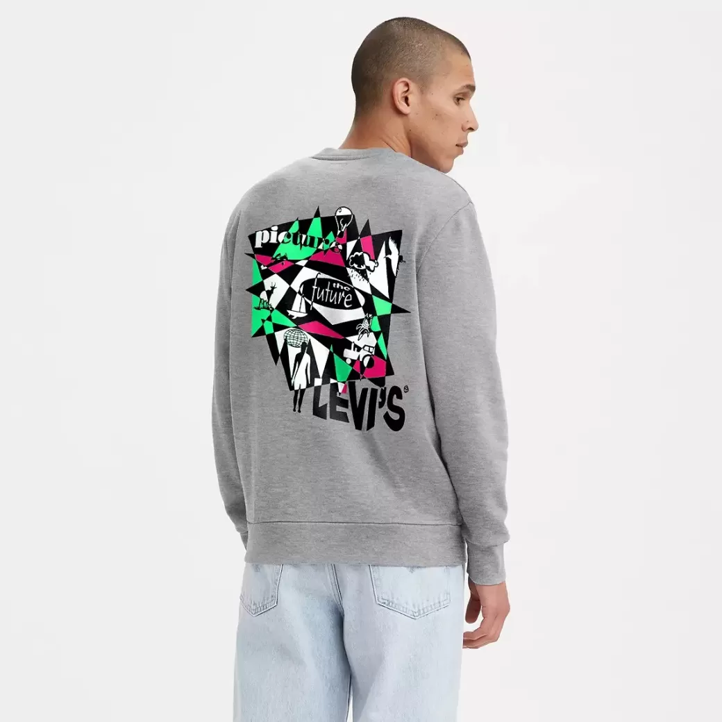 Levi's Vanlig Sweatshirt Med Crewneck Och Tryck Flash Sale