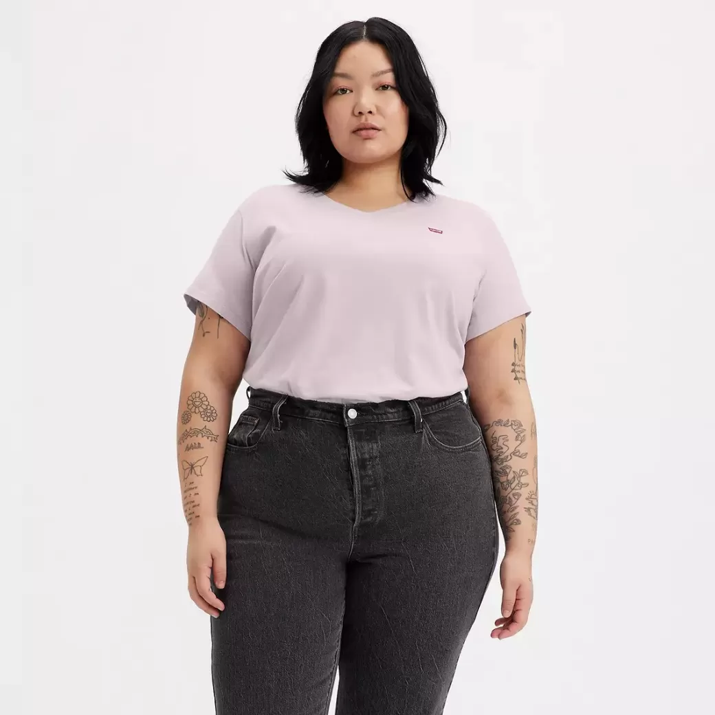 Levi's V-Ringad T-Shirt (Plusstorlek) Discount