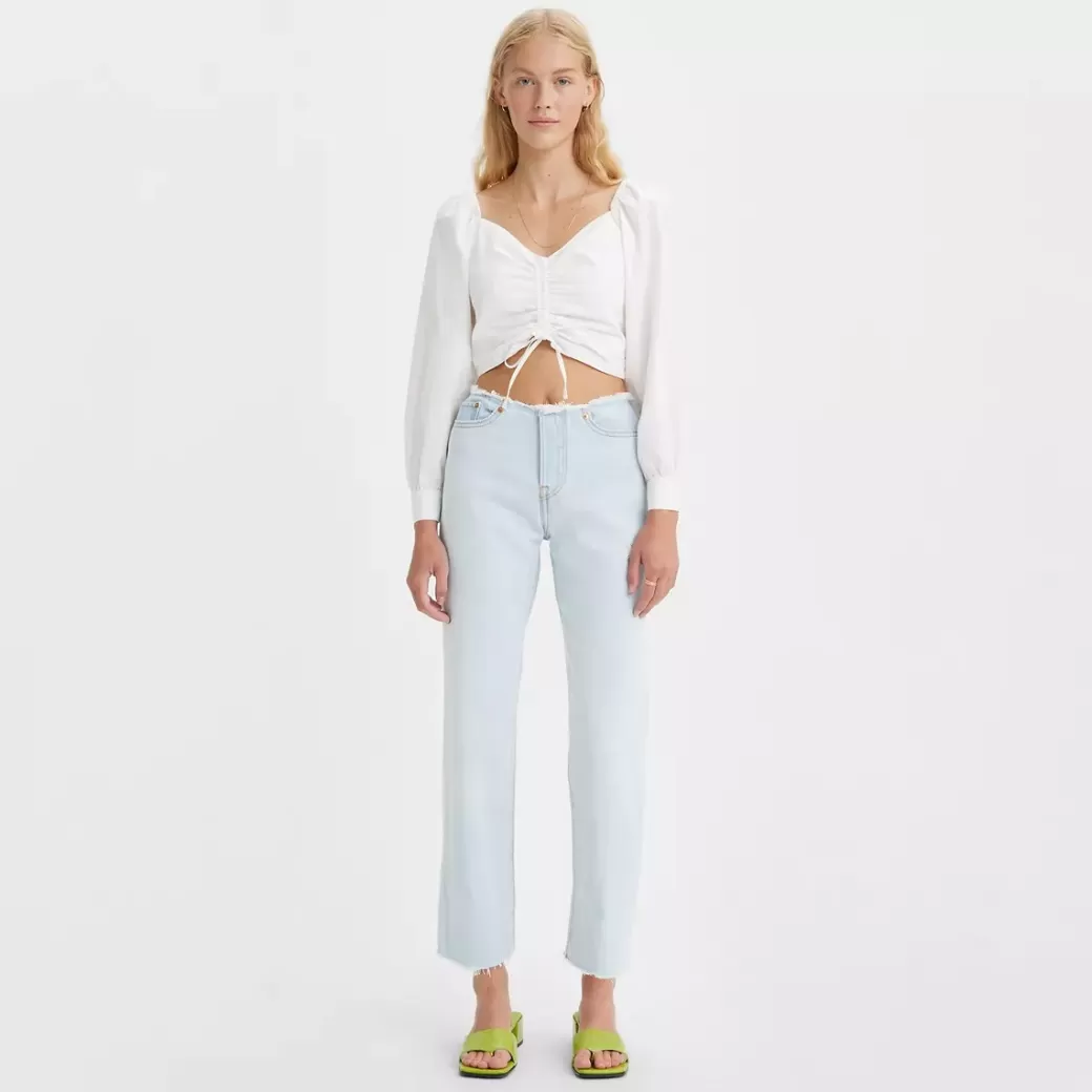 Levi's Wedgie Raka Jeans Med Sliten Linning Online